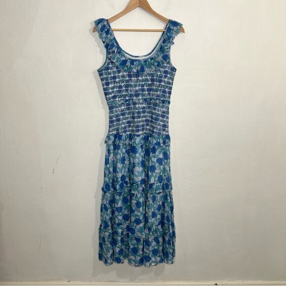 SAYLOR Jeannie Blue Floral Midi Dress Size Small - Picture 15 of 16
